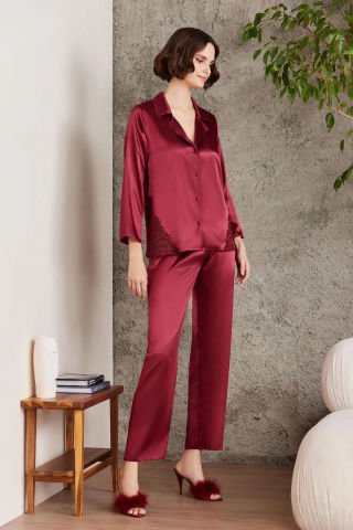 Saten Altılı Gelin Çeyiz Seti-6000 Bordo