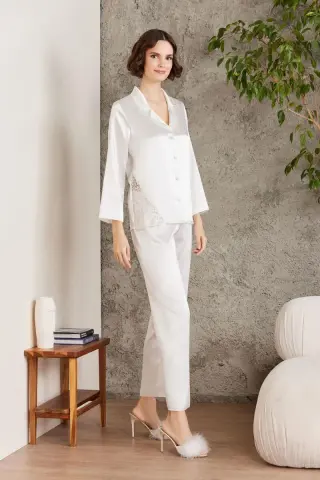 Saten Altılı Gelin Çeyiz Seti - 6000 Ekru