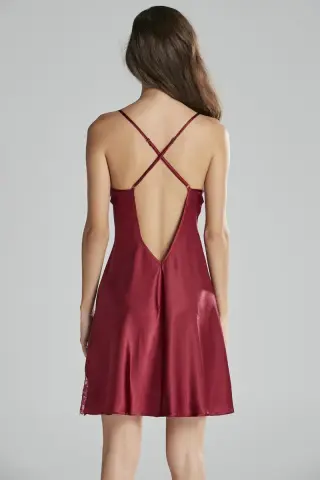 Saten Altılı Gelin Çeyiz Seti - 6015 Bordo