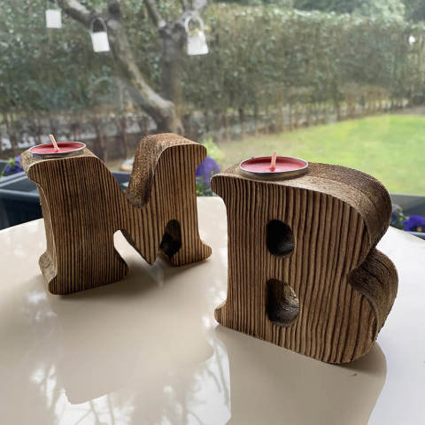 Ahşap Harfli Mumluk