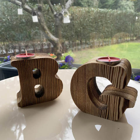 Ahşap Harfli Mumluk