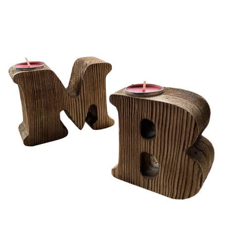 Ahşap Harfli Mumluk