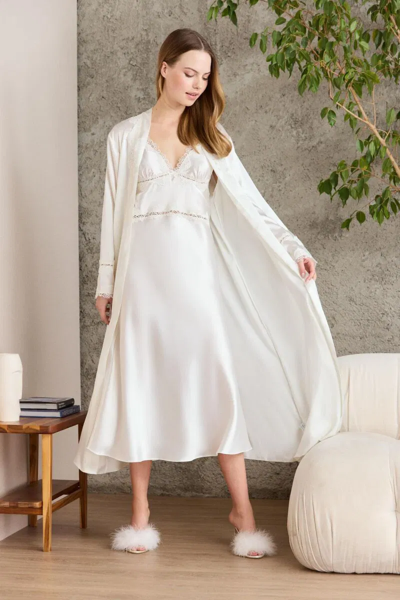 Pierre Cardin 6960 6'lı Saten Gecelik Sabahlık Çeyiz Seti