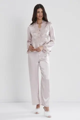 Saten Altılı Gelin Çeyiz Seti - 6335 Pudra