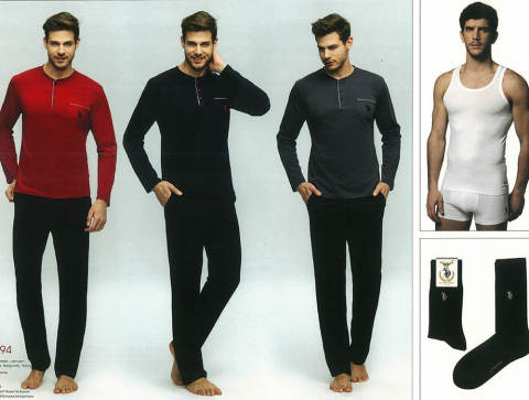 U.S. Polo 17394 Pijama Takımı & Çamaşır Takımı & Çorap 5'li Set