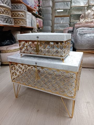 Swarovski Taşlı Metal Çeyiz Sandığı