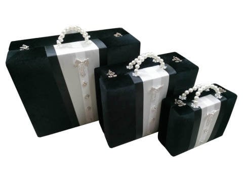 Valiz Tasarımlı Kadife Damat Çantası