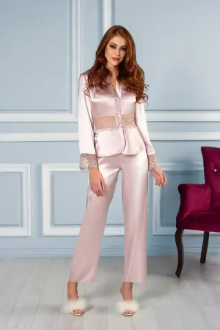 Saten Altılı Gelin Çeyiz Seti - 6040 Pudra